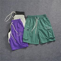 Men's Shorts Multi-bag Cargo Summer Thin Loose Plus-size Casual Quarter Pants Quick Drying Medium