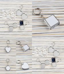 Heat Transfer Key Chain Double Sided Sublimation Blanks Love Heart Circular Square Metal Ring Mirrors Buckle Printing Po 3 2hh 9869762