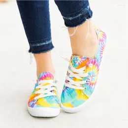 Fitness Shoes SWONCO Canvas Vulcanize Women Summer Sneakers Flower Print 2024 Light Weight Female Flat Comfortable