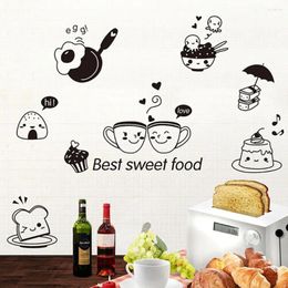 Window Stickers Food Wall For Kitchen Dining Room Cake Coffee Cups Self-adhesive Wallpaper Mural Pegatinas De Cocina Home Decor