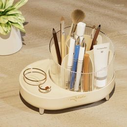 Storage Bottles 360 Degree Rotating Makeup Organiser Box For Desktop With Separate Compartments Brushes Pens And Skincare Products