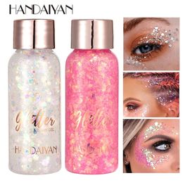 With Smear Spoon Multifunctional Eye Glitter Nail Hair Body Face Glitter Gel Art Flash Loose Sequins Cream Festival Glitter Deco 240415