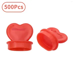 Disposable Cups Straws 500Pcs Plastic Heart-Shaped Circle Plug Takeaway Packing Milk Tea Lids Stoppers Coffee Leakproof Cover