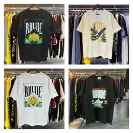 designer tshirts Street rhude mens T Shirts summer fashion casual short sleeve crew neck beach style tees cotton printing shirt designer t shirt womens xy18