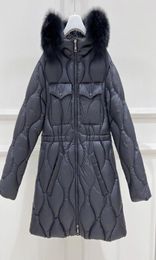 new 2022 Girls Winter Long Down coats Baby Kids Children Thick Warm Real Fur Hooded Coat Outer Wear chlidren coats black1246044