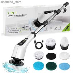 Cleaning Brushes 7 In 1 Electric Cleanin Brush Window Wall Cleaner Electric Turbo Scrub Brush Rotatin Scrubber Kitchen Bathroom Cleanin Tools L49