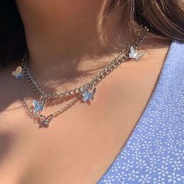 Version of Instagram in the Korean Jewellery Industry, with A Personalised and Slimming Style. Women's Collarbone Chain, Butterfly Pendant, Multi-layer Necklace,