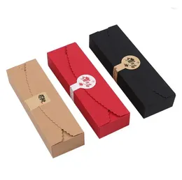 Gift Wrap Black /Brown/White/Red Long Simple Flower Side Moon Cake Wrapper Nougat Cranberry Biscuit Boxes Wholesale SN3363