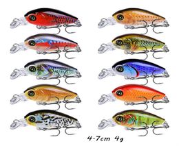 10 Colour Mixed 47cm 4g Crank Fishing Hooks 10 Treble Hook Hard Baits Lures Pesca Tackle Accessories KL0025668685