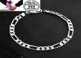 OMHXZJ Whole Personality Bangle Fashion OL Man Party Wedding Gift Silver Flat Chain Thick 925 Sterling Silver Bracelet BR1193330855