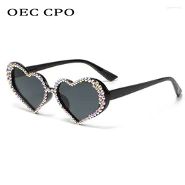 Sunglasses Heart Shaped Diamond Women Luxury Shiny Rhinestone Sun Glasses Female Small Frame UV400 Eyewear Feminin