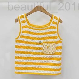 Women's Tanks & Camis designer 24 Spring/Summer New Knitted Vest Top Colored Stripe Lace Decoration South Oil Same Style Merchant 2JJS