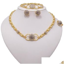 Orecchini collana cuore xoxo set di gioielli africani set da sposa per donne anelli Dubai Deliverità bracciale di lusso DHCWB