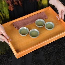 Tea Trays Natural Bamboo Tray Simple Table Creative Rectangular Teacup Small Dessert Kitchen Accessories