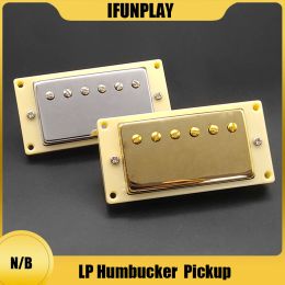 Guitar Humbucker Electric Guitar Pickup Chrome Neck Bridge Pickup 50mm/52mm with Ring for LP Style Electric Guitar Gold/Chrome