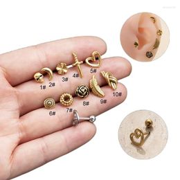 Stud Earrings 10Pcs/Lot 16G Ear Bone Cuff Piercing For Women Thick Rod Screw Heart Moon Stainless Steel Premium Jewellery