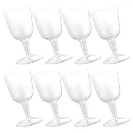 Disposable Cups Straws 8 Pcs Plastic Cocktail Glasses Toast Red Champagne Flutes Dessert Parties Practical