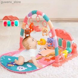 Mobiles# New Musical Baby Play Mat Pedal Piano Activity Gym With Hang Doll Educational Mat Baby Activities Mat For Baby 3-12 Months Gift Y240415Y240417WBY9