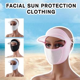 Bandanas Summer Sunscreen Silk Mask UV Protection Face Cover Veil Caps Outdoor Sun Cycling Brim Hats W S7I4