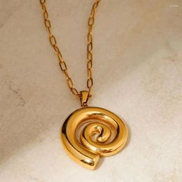 Pendant Necklaces Uworld Stainless Steel Spiral Necklace By Demir Waterproof Fashion Trendy Glamorous Dainty Jewelry Wholesale Gif