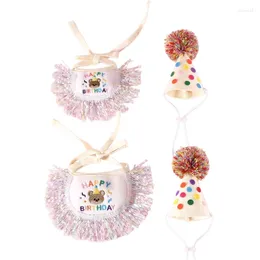 Dog Apparel Pet Birthday Hat With Sequins Tassels Bib Pography Dogs Comfort Y5GB