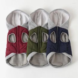 Dog Apparel Pet Warm Coats Stitching Hooded Vest For Small And Medium Dogs Thickened Autumn Winter Fashion Jacket With Cap