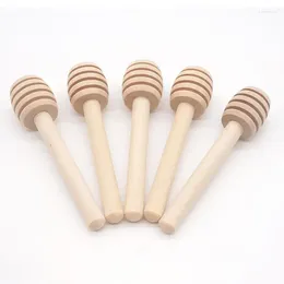 Spoons 100/50/24pcs Honeycomb Sticks Wood Stirring Stick Portable Honey Dipper Drink Muddler For Wedding Parties Home Kitchen Tools