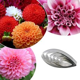 Baking Moulds Stainless Steel English-style Sugar Turning Flower Cutting Mould Dahlia Modelling 6 Sizes 1 Set