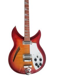 Cables 12 string Model 381 Electric Guitar Flame Maple Top Semi Hollow Body 2 Toaster Rickenbacker Pickups