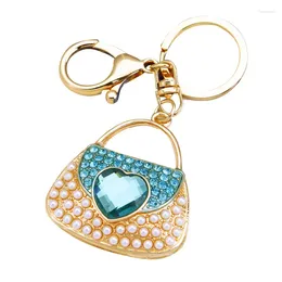 Keychains Pearl Love Key Chain Car For Women Cute Bag Keychain Women's Pendant Metal KeyRing Business Gift Wholesale K5269