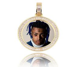 14K Gold Custom Made Memory Picture Po Pendant Iced with 18quot 20quot 24quot Rope Chain Necklace Zircon Bling Mens Hip h9807260
