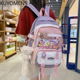 Backpack KUYOMENS Fashion Cute Women Kawaii Lady Book School Bag College Travel Female Girl Trendy Laptop Black Rucksack