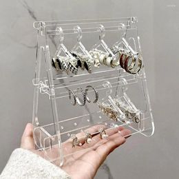 Decorative Plates Mini Coat Hanger Rack Earring Display Stand Acrylic Jewelry Storage Show Organizer Hook For Girls DIY Gift