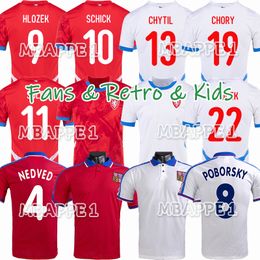 2024 Czech Republic Soccer Jerseys 1996 NEDVED NOVOTNY POBORSKY CHYTIL Home Away Retro Football Shirt SCHICK HLOZEK SOUCEK SADILEK LINGR Mens KIDS KIT