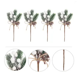 Decorative Flowers 20 Pcs Home Decorations Christmas Berry Pine Needles Xmas Berries Ornament Branch Artificial Ornaments Simulation