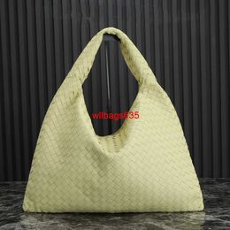 Leather Totes BottegvVenet Hop Handbags 2024 New Shop Handbag Genuine Sheepskin Woven Womens Bag Underarm Bag Single Shoulder Backpack Flat have logo HB1IFP