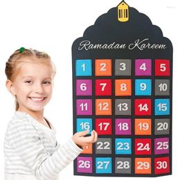 Party Decoration Felt Ramadan Calendar Advent With 30 Stars For Kids Eid Mubarak Hangable Countdown