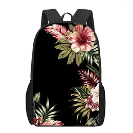 School Bags Flowers Floral Rose Plant Peony 3D Printed Book Bag Men Backpack For Teen Boys Kindergarten Children Large Capacity