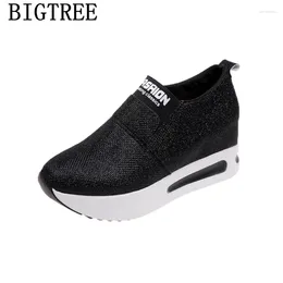 Casual Shoes Glitter Sneakers Black Women Woman Trainers Ladies Zapatillas Mujer Plataforma