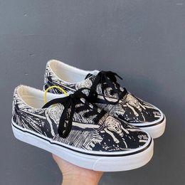 Casual Shoes Women Canvas Printed Fashion Stylish Outdoor Causal Girls Sneakers Hand Painted Tenis Feminino Sneaker Q247