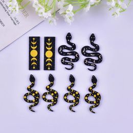 Charms 10pcs/pack Fashion Moon And Snake Acrylic Pendant For Earring Necklace Jewelry Making Craft DIY