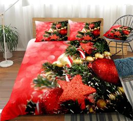 Bedding Sets Christmas Set Red Festical Bed Cover Stars Decor Design Boys Girls Lines Home