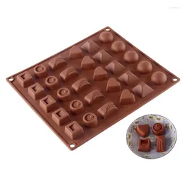 Baking Moulds 30 Semicircle Pyramid Love Squares Dots Candle Cooking Tools Silicone Mould DIY CAKE Decoration Fondant Sugar