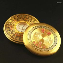 Decorative Figurines 2-inch Pure Copper Solid High-precision Small Compass Portable Pocket Feng Shui Pan Buddhism Home Decor