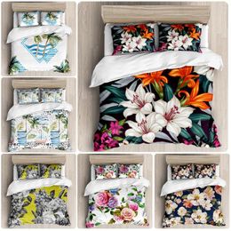 Bedding Sets 3D Set Custom Single Double King Size 3PCS Duvet Cover Quilt/Comforter Pillow Case Flowers Bedclothes Drop Ship