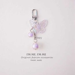 Keychains Lanyards Kawai Laser Butterfly Keychain Girl Heart Bag Pendant Wholesale Diy Keychain Keyring Accessories Keychains for Ladies