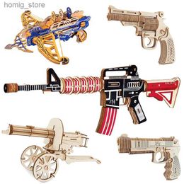 3D Puzzles AK47 Machine Guns Boys Toys 3D Wooden Puzzles For Children Kids Carbine 15 DIY Jigsaw Home Room Decor Outdoors Game Shooter M4 Y240415