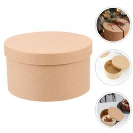 Gift Wrap DIY Kraft Paper Box Cupcake Boxes Wrapping For Gifts Dessert Containers With Lids Round Floral