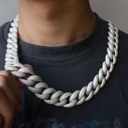 20mm Cubanchain Coutom Hip Hop Jewellery Iced Out Baguette Cut Vvs S925 Silver Sterling Moissanite Diamond Cuban Chain