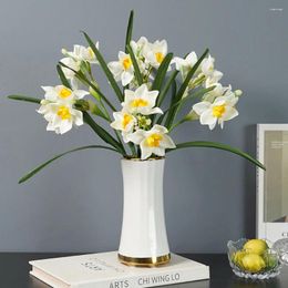 Decorative Flowers Artificial Daffodil Simulation Narcissus Home Garden Desktop Room Decoration Floral Party Wedding Bridal Fake